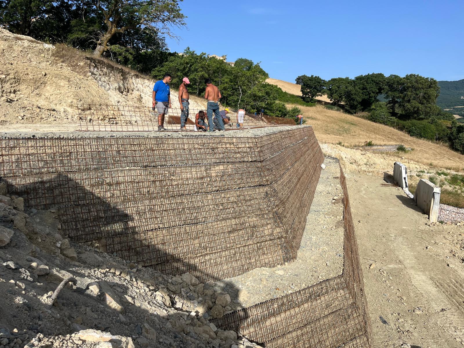 Muro in terra rinforzata rinverdita